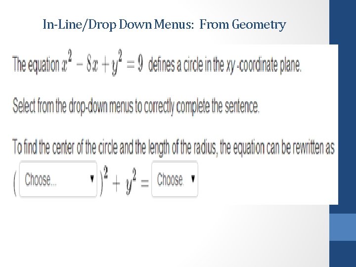 In-Line/Drop Down Menus: From Geometry 