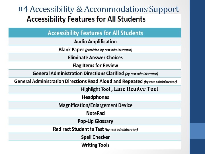 #4 Accessibility & Accommodations Support , Line Reader Tool 