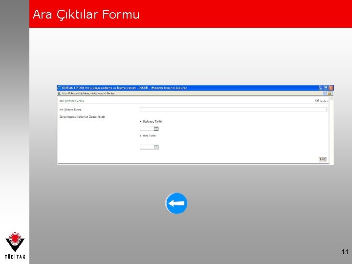 Ara Çıktılar Formu 44 
