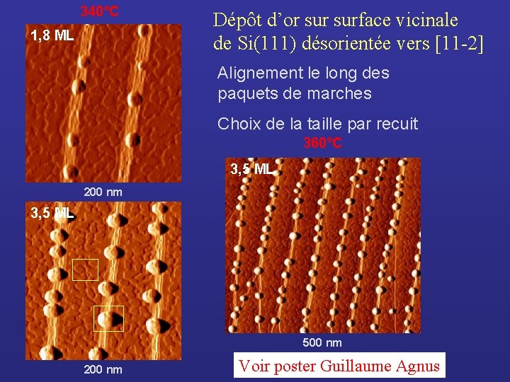 340°C 1, 8 ML Dépôt d’or surface vicinale de Si(111) désorientée vers [11 -2]