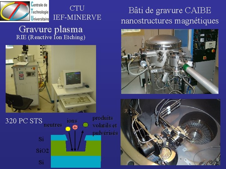 CTU IEF-MINERVE Gravure plasma RIE (Reactive Ion Etching) 320 PC STS neutres ions Si