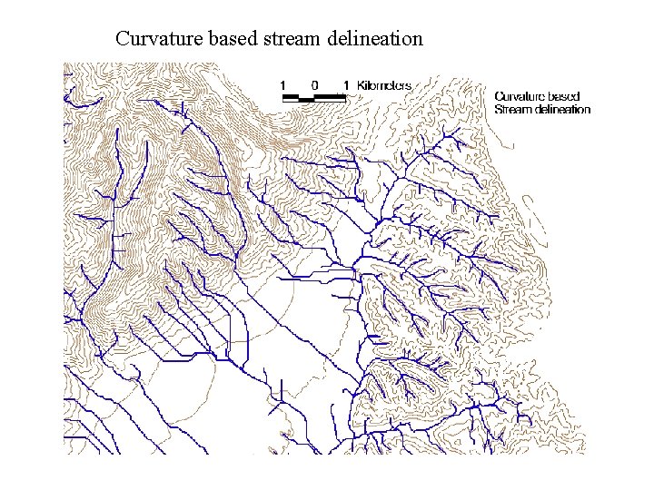 Curvature based stream delineation 