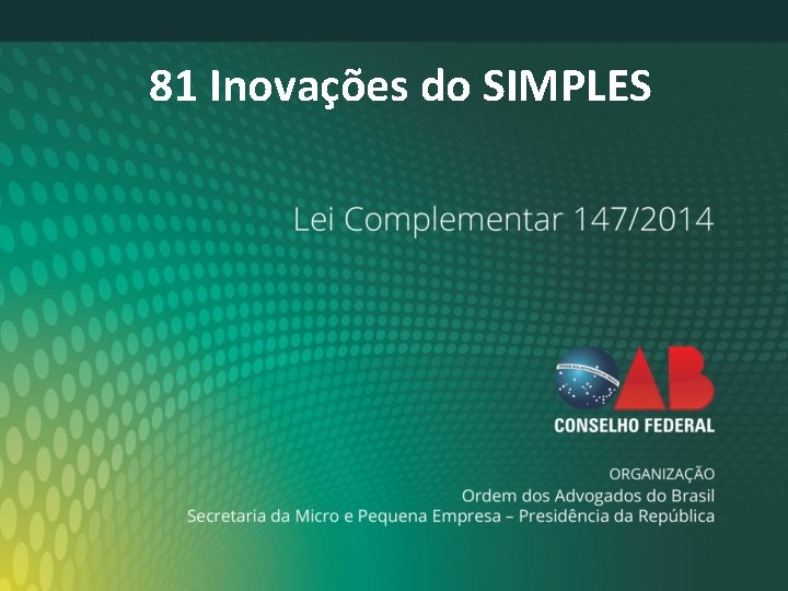 81 Inovações do SIMPLES 