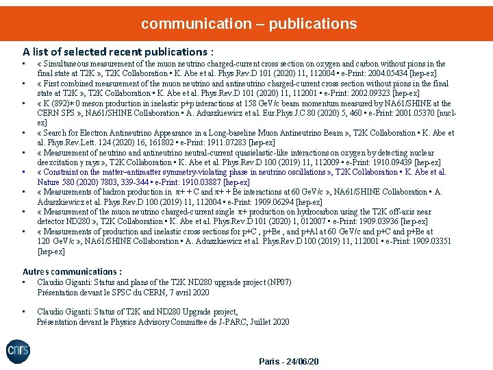 communication – publications A list of selected recent publications : • • • «