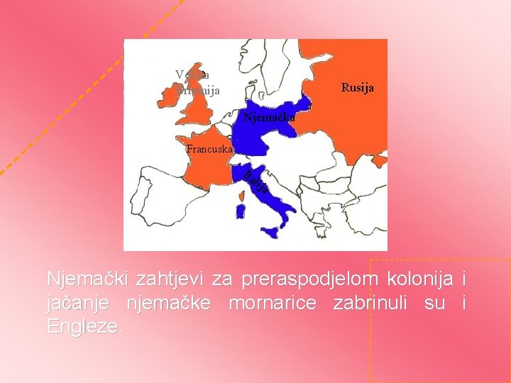 Velika Britanija Rusija Njemačka Francuska Ita lij a Njemački zahtjevi za preraspodjelom kolonija i