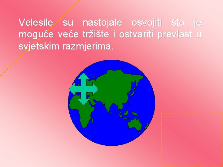 Velesile su nastojale osvojiti što je moguće veće tržište i ostvariti prevlast u svjetskim