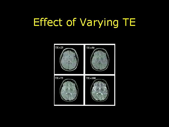 Effect of Varying TE 