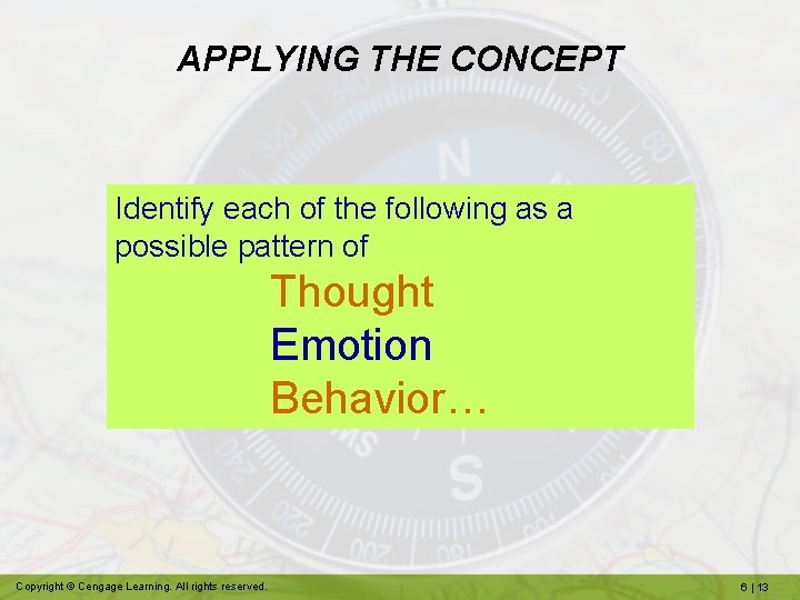 APPLYING THE CONCEPT Identify each of the following as a possible pattern of Thought