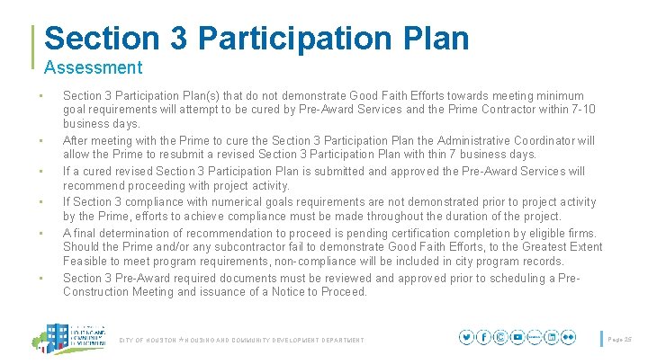 Section 3 Participation Plan Assessment • • • Section 3 Participation Plan(s) that do