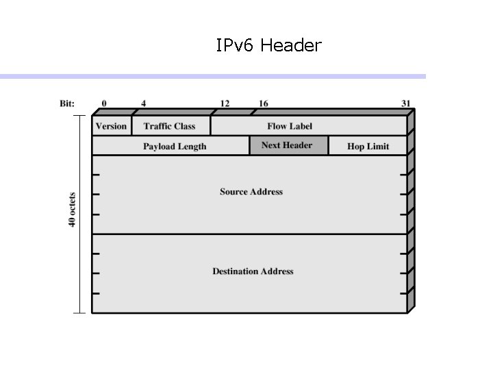 IPv 6 Header IPv 6 Header