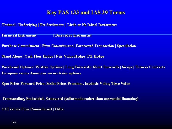 Key FAS 133 and IAS 39 Terms Notional | Underlying | Net Settlement |