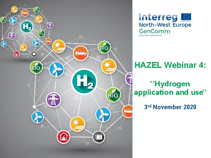 Place image in this area. HAZEL Webinar 4: "Hydrogen application and use" 3 rd