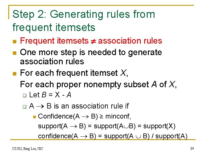 Chapter 2 Association Rules Sequential Patterns Road map