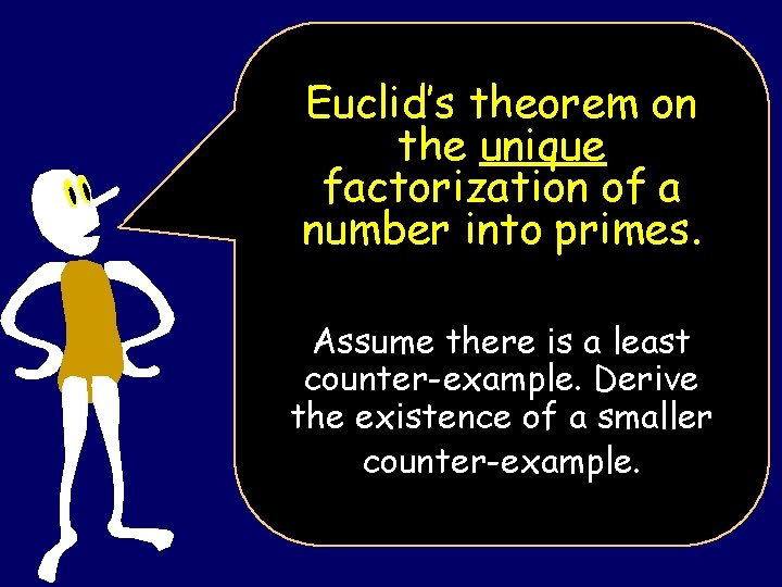 Euclid’s theorem on the unique factorization of a number into primes. Assume there is