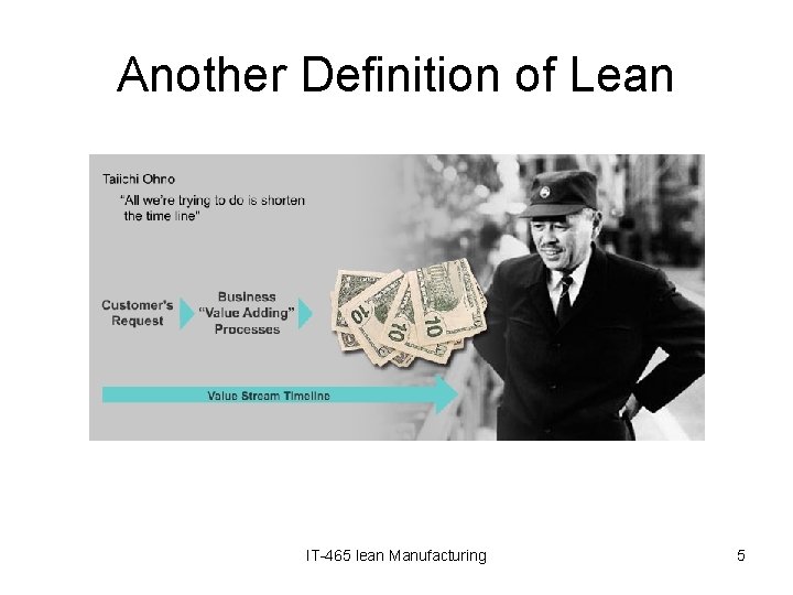Another Definition of Lean IT-465 lean Manufacturing 5 