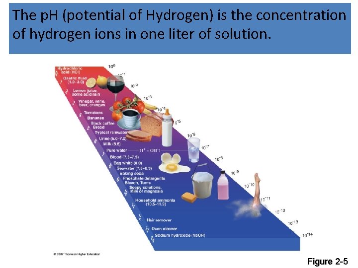 The p. H (potential of Hydrogen) is the concentration of hydrogen ions in one