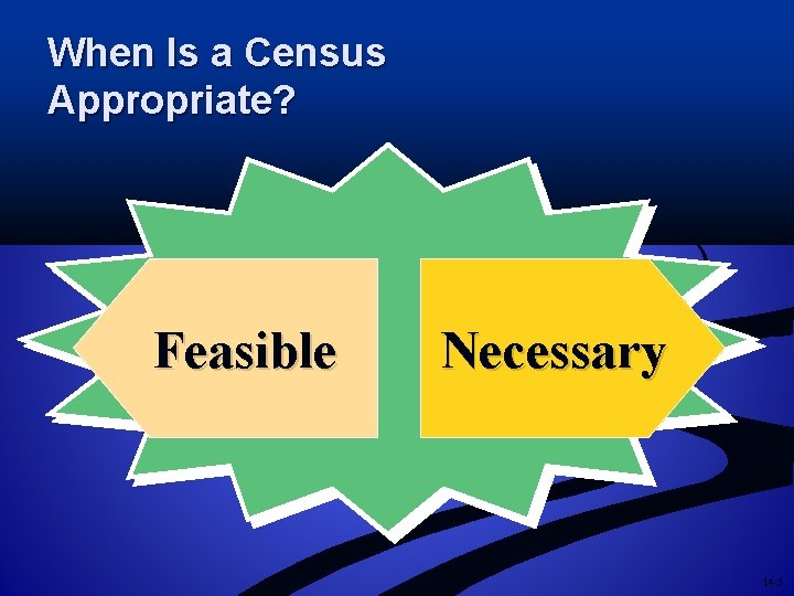 When Is a Census Appropriate? Feasible Necessary 14 -5 