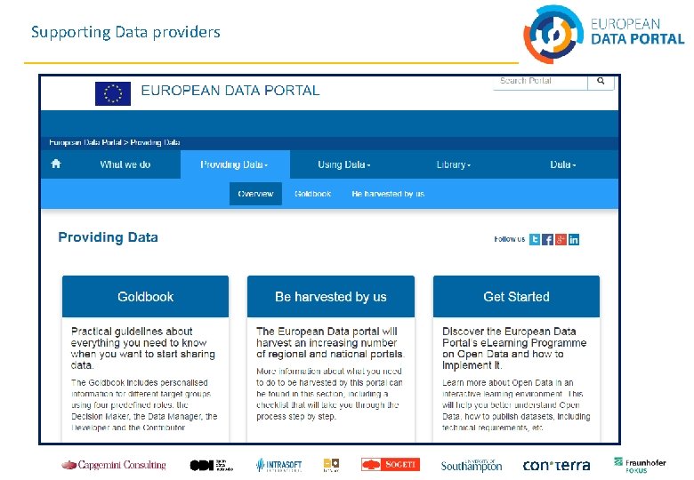 Supporting Data providers 