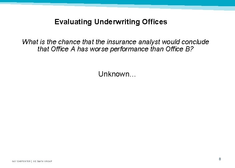 Evaluating Underwriting Offices What is the chance that the insurance analyst would conclude that