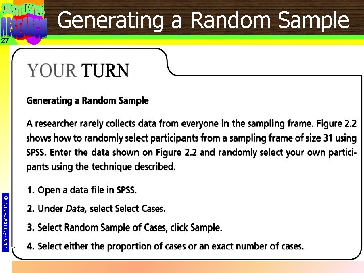 Generating a Random Sample 27 © Yosa A. Alzuhdy - UNY 