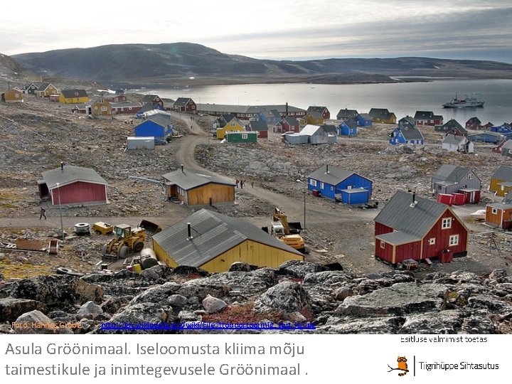 Foto: Hannes Grobe http: //en. wikipedia. org/wiki/File: Ittoqqortoormiit_top_hg. jpg Asula Gröönimaal. Iseloomusta kliima mõju