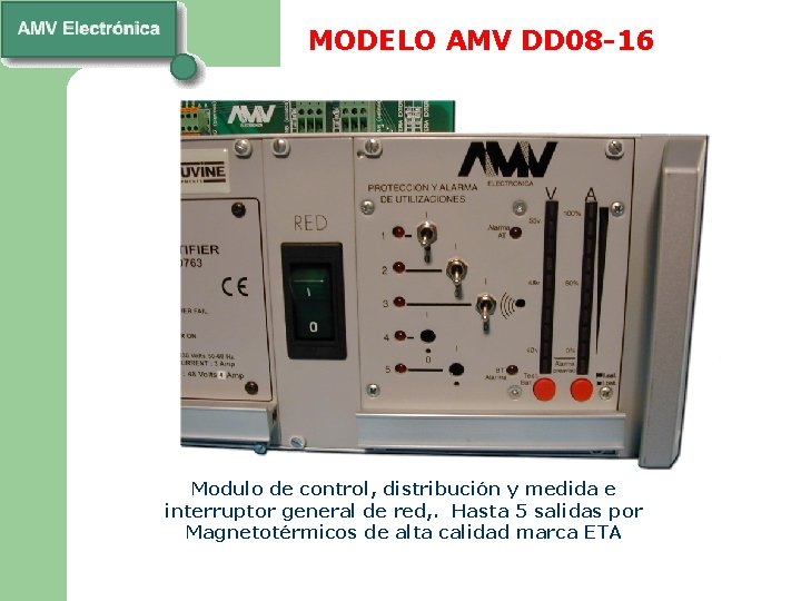 MODELO AMV DD 08 -16 Modulo de control, distribución y medida e interruptor general