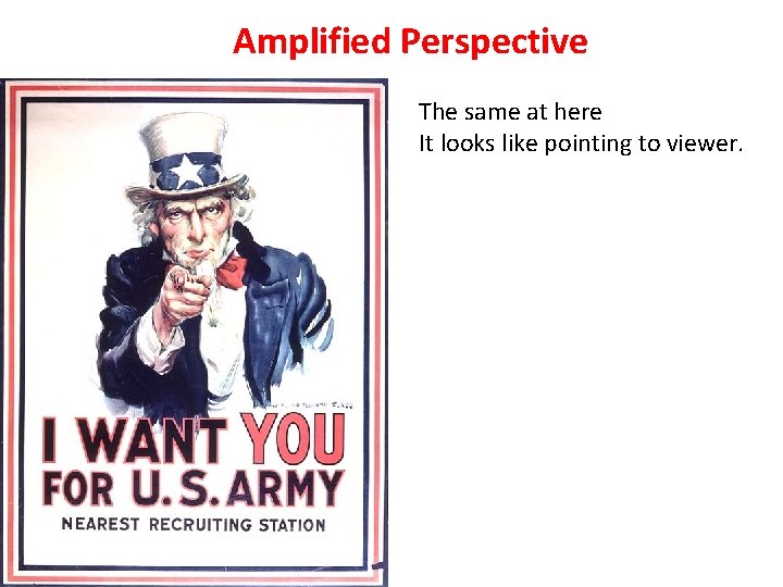 Amplified Perspective The same at here It looks like pointing to viewer. 