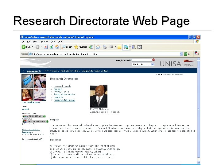 Research Directorate Web Page 