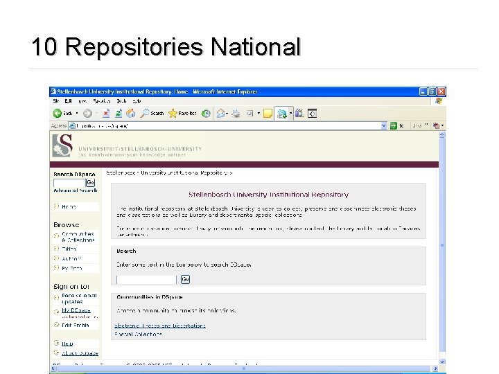 10 Repositories National 