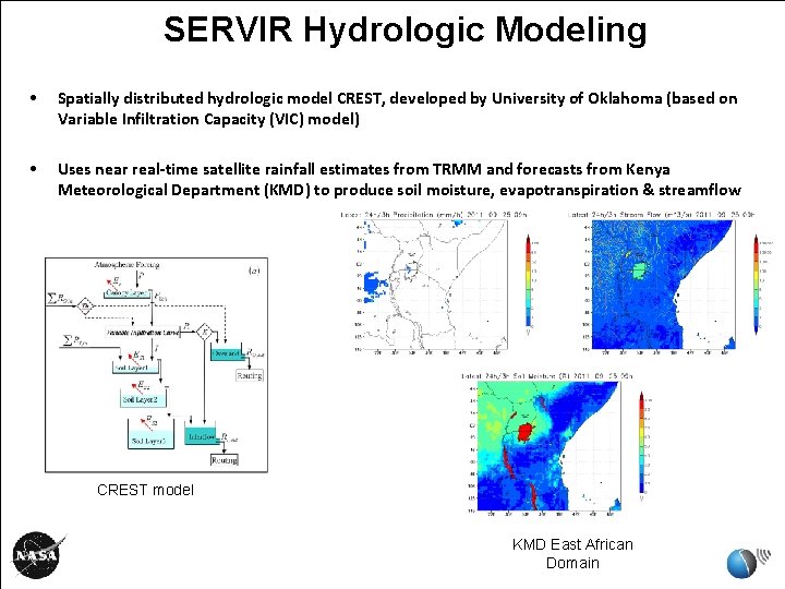 SERVIR Hydrologic Modeling • Spatially distributed hydrologic model CREST, developed by University of Oklahoma SERVIR Hydrologic Modeling • Spatially distributed hydrologic model CREST, developed by University of Oklahoma