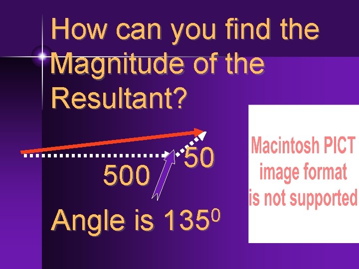 How can you find the Magnitude of the Resultant? 500 Angle is 50 0