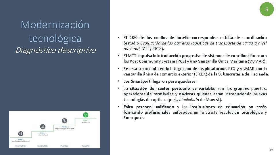 6 Modernización tecnológica Diagnóstico descriptivo • El 48% de los cuellos de botella corresponden