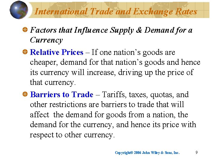 International Trade and Exchange Rates Factors that Influence Supply & Demand for a Currency