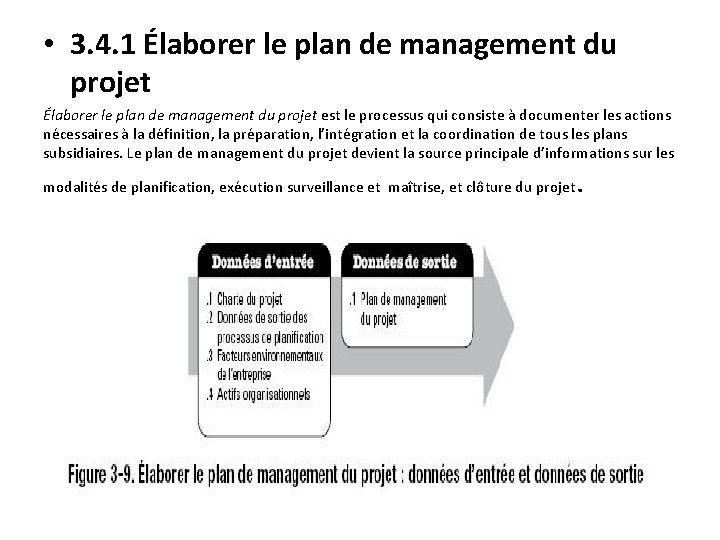  • 3. 4. 1 Élaborer le plan de management du projet est le