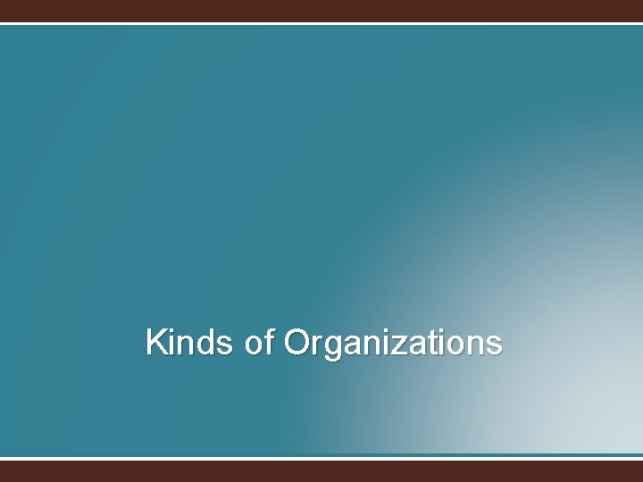 Kinds of Organizations 