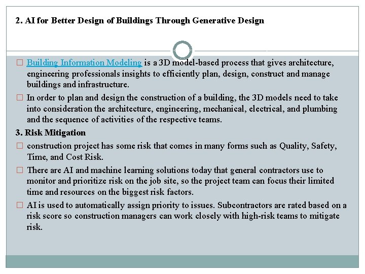 2. AI for Better Design of Buildings Through Generative Design � Building Information Modeling