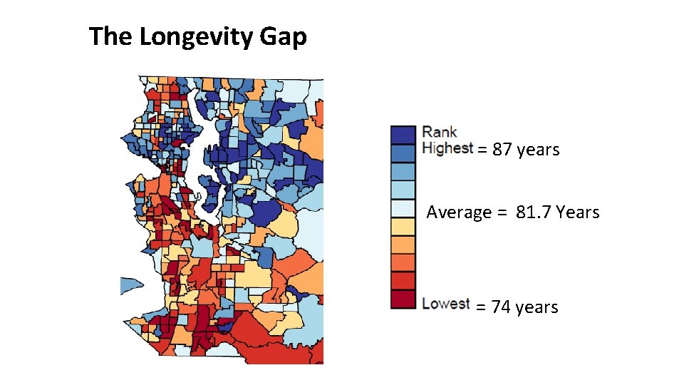 The Longevity Gap = 87 years Average = 81. 7 Years = 74 years The Longevity Gap = 87 years Average = 81. 7 Years = 74 years