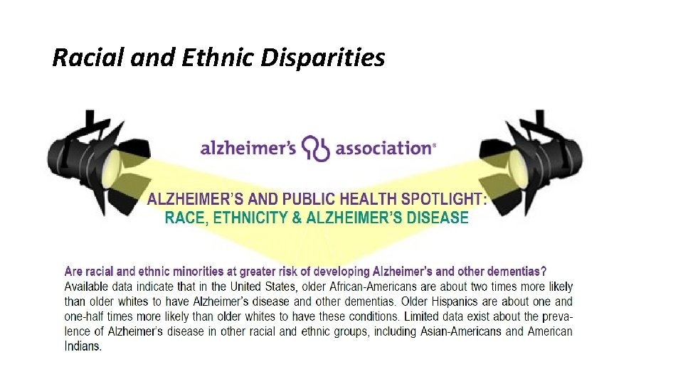 Racial and Ethnic Disparities Racial and Ethnic Disparities