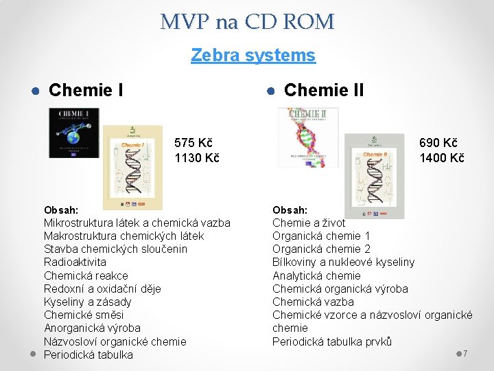 MVP na CD ROM Zebra systems ● Chemie II 690 Kč 1400 Kč 575