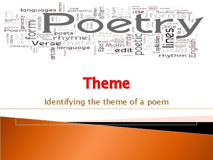 Theme Identifying theme of a poem 