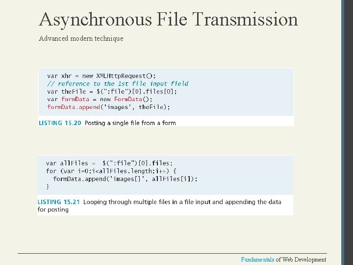 Asynchronous File Transmission Advanced modern technique Fundamentals of Web Development 