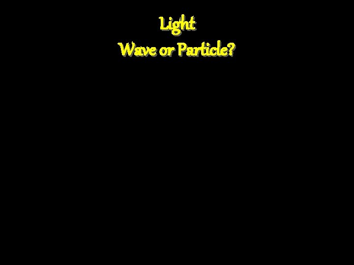 Light Wave or Particle? 