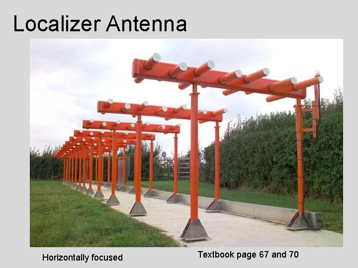 Localizer Antenna Horizontally focused Textbook page 67 and 70 