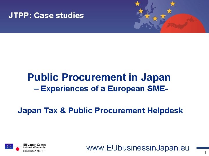 JTPP: Case studies Topic 1 Topic 2 Topic 3 Topic 4 Contact Public Procurement