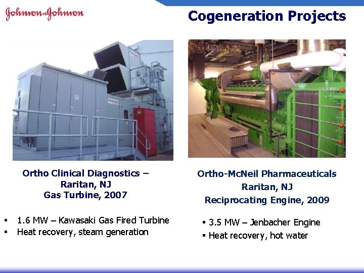 Cogeneration Projects Ortho Clinical Diagnostics – Raritan, NJ Gas Turbine, 2007 § § 1. Cogeneration Projects Ortho Clinical Diagnostics – Raritan, NJ Gas Turbine, 2007 § § 1.