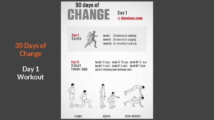 30 Days of Change Day 1 Workout 