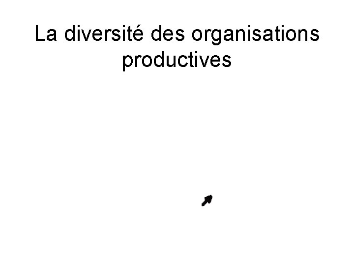 La diversité des organisations productives 