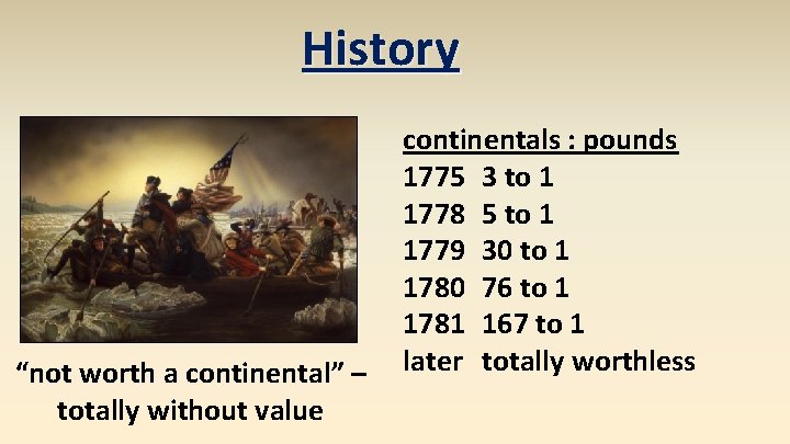 History “not worth a continental” – totally without value continentals : pounds 1775 3