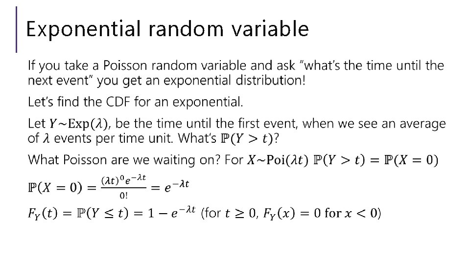 Exponential random variable 