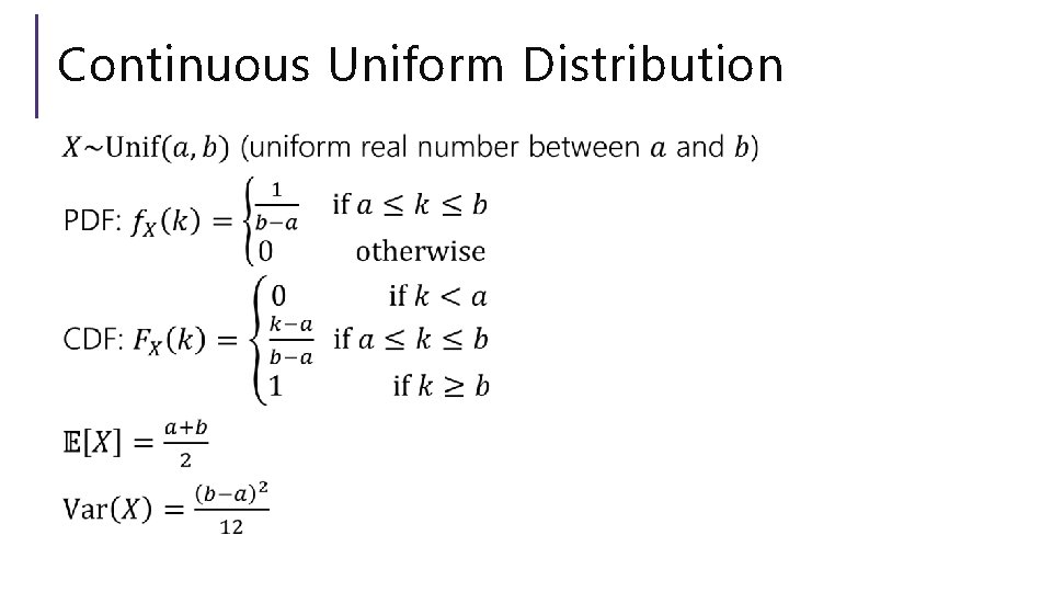 Continuous Uniform Distribution 